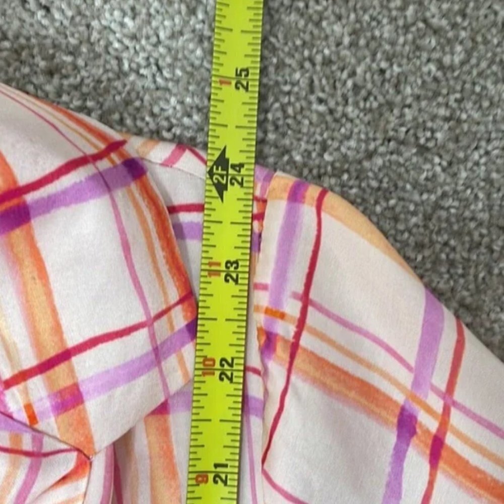 NWT FRNCH Chelly Windowpane Plaid Short Sleeve Shirt - Picture 14 of 14